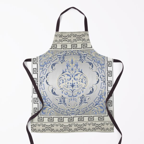 Item preview, Greek Key Cream Blue Yellow Floral Pattern designed and sold by Yiorgos Designs.
