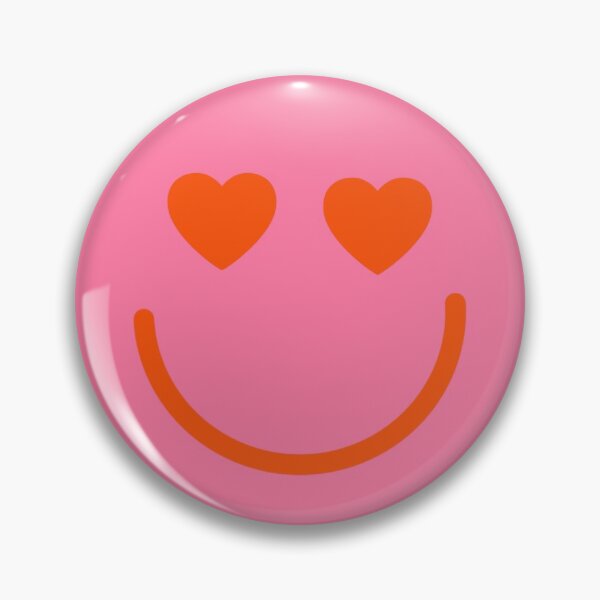 Item preview, Smiley: Pink and orange with Heart Eyes Preppy designed and sold by MadeByAyla.
