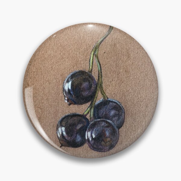 Item preview, Black Currants drawn with colored pencils on toned paper designed and sold by AquarellChill.