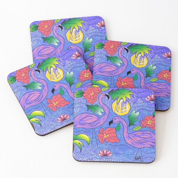 Item preview,  Pink on purple flamingo designed and sold by Jeanine Handley.