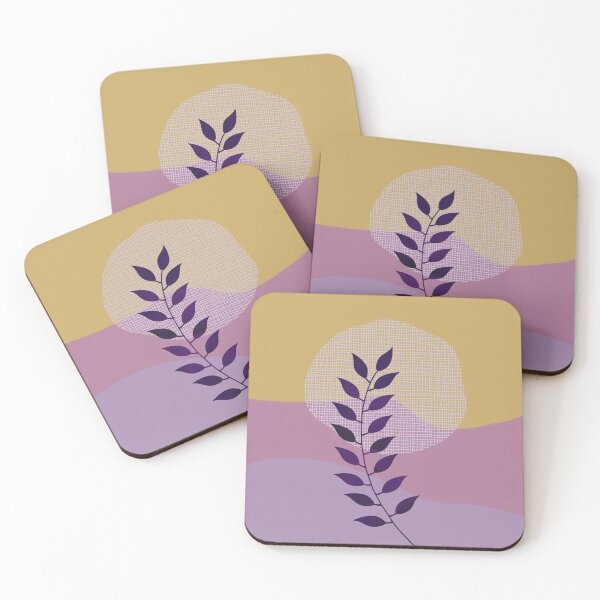 Item preview, Watercolor Leaf Abstraction II Mustard Yellow Purple Lavender Blue designed and sold by QuestingPixel.