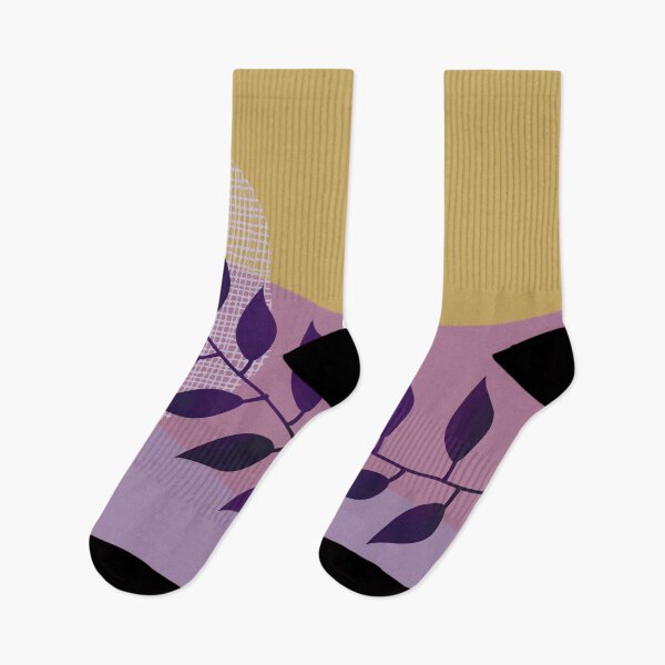Item preview, Watercolor Leaf Abstraction II Mustard Yellow Purple Lavender Blue designed and sold by QuestingPixel.