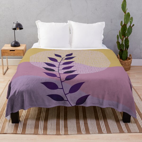 Item preview, Watercolor Leaf Abstraction II Mustard Yellow Purple Lavender Blue designed and sold by QuestingPixel.