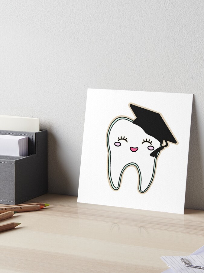 Tooth with graduation hat Photographic Print for Sale by guaka-molly