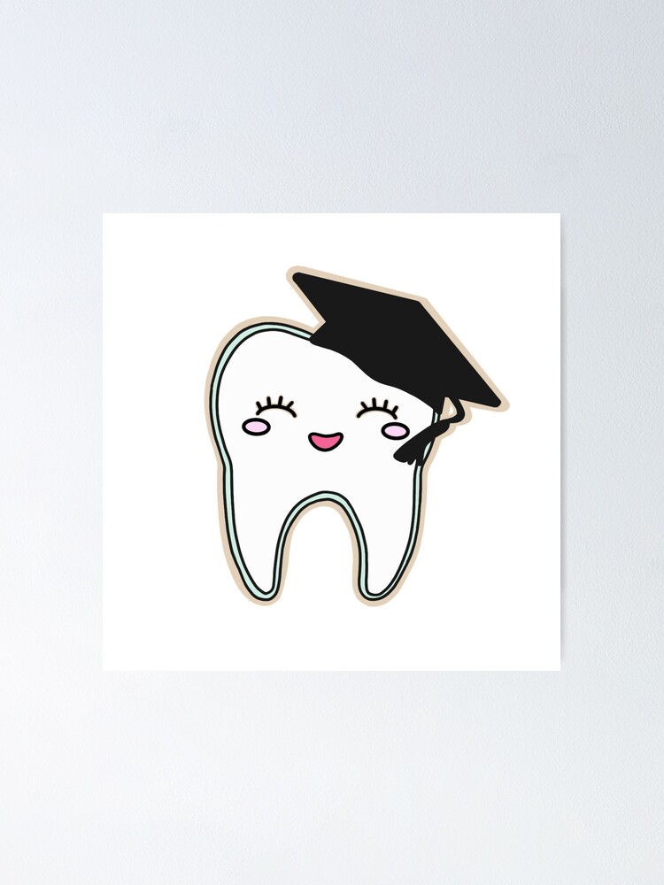 "Tooth with graduation hat" Poster by guakamolly Redbubble
