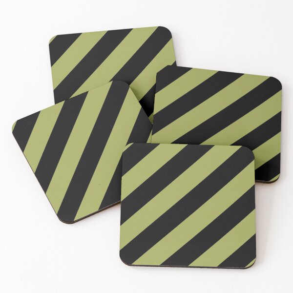 Item preview, Green And Black Diagonal Stripe Pattern Inspired by 2022 Trending Color - Hue - Shade Pantone Pickled Pepper 16-0436 designed and sold by ColorOfTheYears.