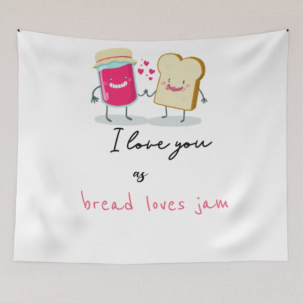 Item preview, I love you as bread loves jam - Love quotes for her, couple matching the t-shirts designed and sold by mr&mrsmalik malik.