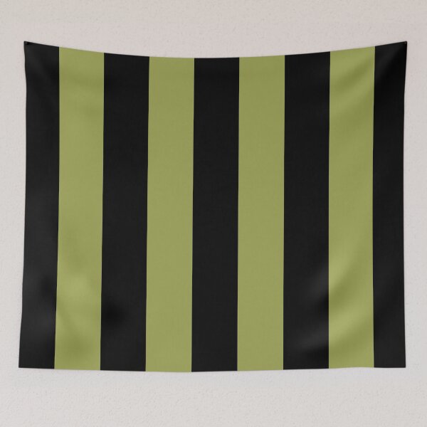 Item preview, Green And Black Vertical Stripe Pattern Inspired by 2022 Trending Color - Hue - Shade Pantone Pickled Pepper 16-0436 designed and sold by ColorOfTheYears.