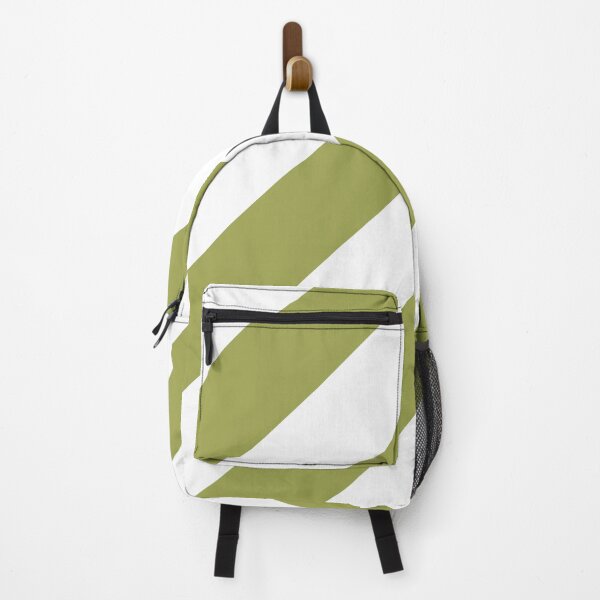Item preview, Green And White Diagonal Stripe Pattern Inspired by 2022 Trending Color - Hue - Shade Pantone Pickled Pepper 16-0436 designed and sold by ColorOfTheYears.