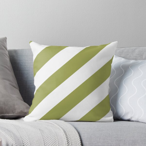 Item preview, Green And White Diagonal Stripe Pattern Inspired by 2022 Trending Color - Hue - Shade Pantone Pickled Pepper 16-0436 designed and sold by ColorOfTheYears.
