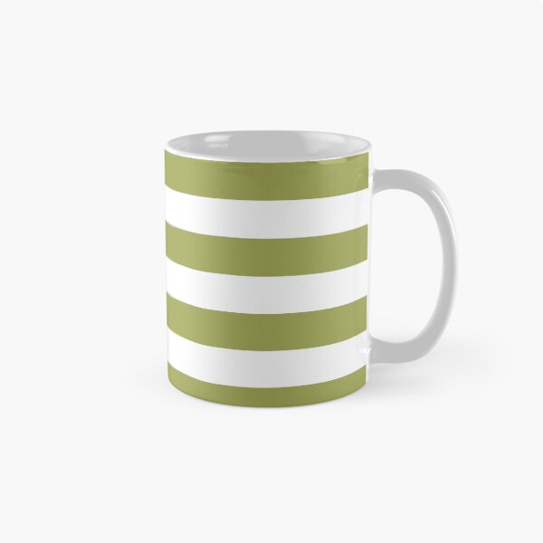 Item preview, Green And White Horizontal Stripe Pattern Inspired by 2022 Trending Color - Hue - Shade Pantone Pickled Pepper 16-0436 designed and sold by ColorOfTheYears.