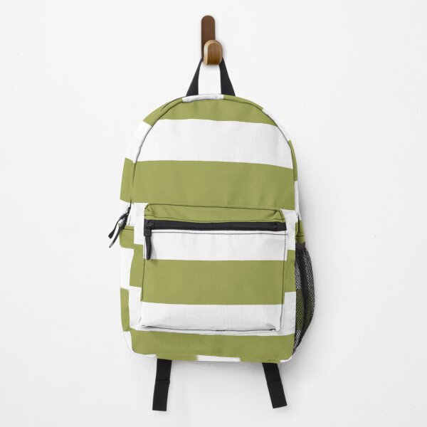 Item preview, Green And White Horizontal Stripe Pattern Inspired by 2022 Trending Color - Hue - Shade Pantone Pickled Pepper 16-0436 designed and sold by ColorOfTheYears.