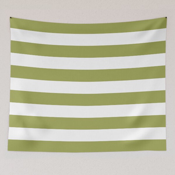 Item preview, Green And White Horizontal Stripe Pattern Inspired by 2022 Trending Color - Hue - Shade Pantone Pickled Pepper 16-0436 designed and sold by ColorOfTheYears.
