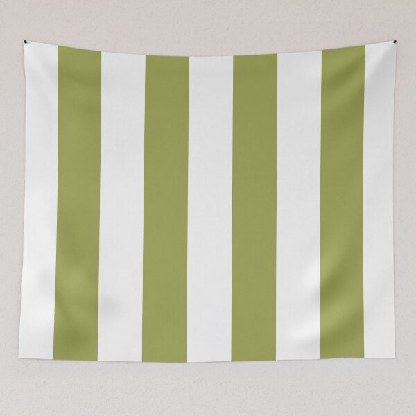 Item preview, Green And White Vertical Stripe Pattern Inspired by 2022 Trending Color - Hue - Shade Pantone Pickled Pepper 16-0436 designed and sold by ColorOfTheYears.