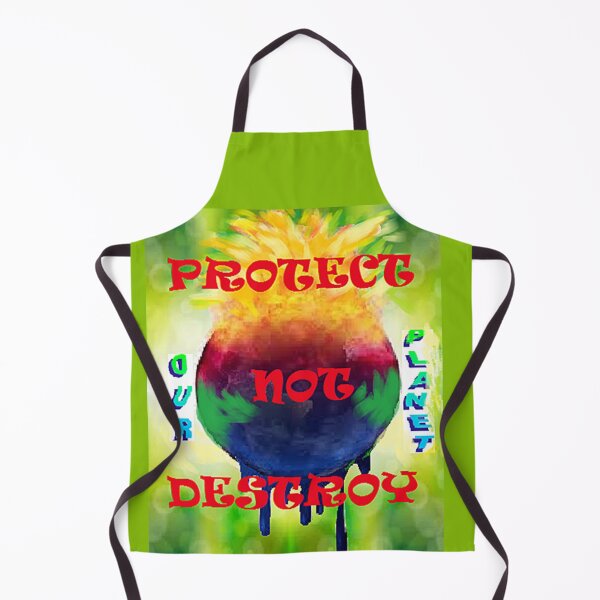 Item preview, PROTECT OUR PLANET,Recycle Reuse Renew Rethink Crisis Environmental Activism Earth Day Lettering Design, go green safe our planet design inspired by nature designed and sold by Adri Barnard.