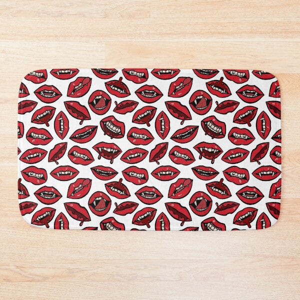 Item preview, Vampire Lips Fangs Halloween Pattern White designed and sold by Holly Danielle.