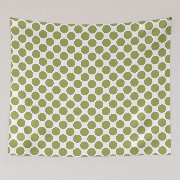 Item preview, Green And White Large Polka Dot Pattern Inspired by 2022 Trending Color - Hue - Shade Pantone Pickled Pepper 16-0436 designed and sold by ColorOfTheYears.