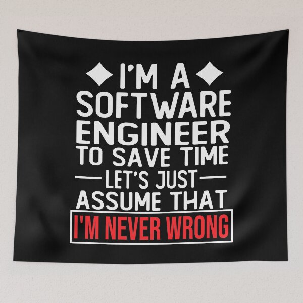 Item preview, software engineer saying i m a software engineer to save time let s just assume that i m never wrong designed and sold by alaechamlal.