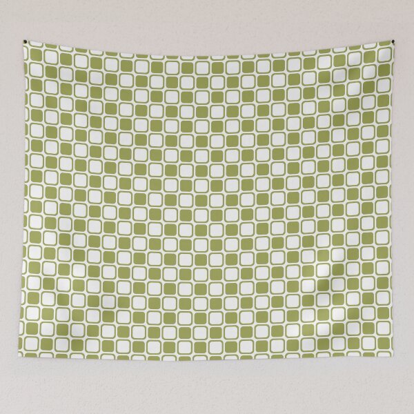 Item preview, Green And White Square Checkerboard Pattern Inspired by 2022 Trending Color - Hue - Shade Pantone Pickled Pepper 16-0436 designed and sold by ColorOfTheYears.