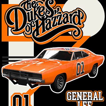 Retro Style General Lee Hazzard Racing Design - Dukes Of Hazzard - Sticker