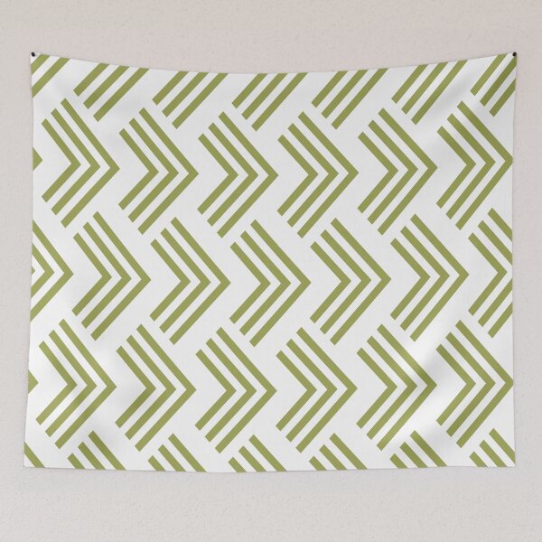 Item preview, Green And White Chevron Rhombus Arrow Pattern Inspired by 2022 Trending Color - Hue - Shade Pantone Pickled Pepper 16-0436 designed and sold by ColorOfTheYears.