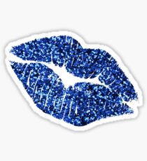 Blue Glitter Lips Sticker