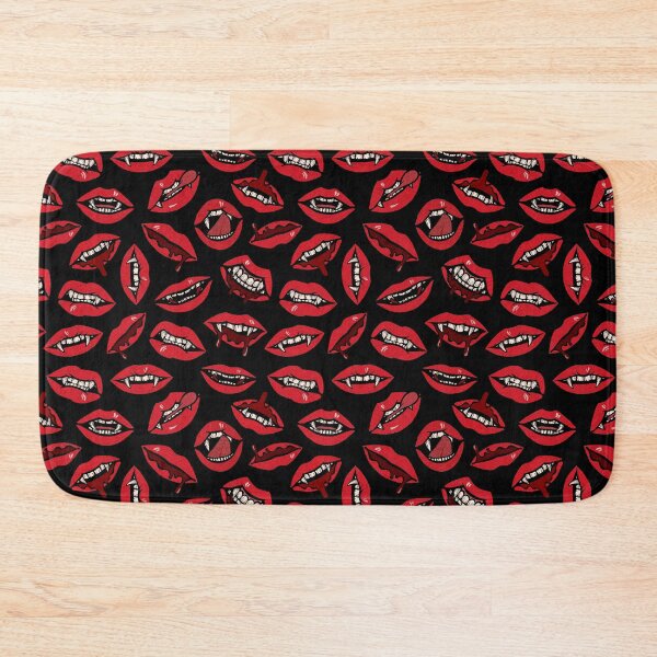 Item preview, Vampire Lips Fangs Halloween Pattern Black designed and sold by Holly Danielle.