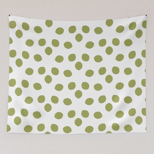 Item preview, Green And White Minimal Shape Ornamental Pattern Inspired by 2022 Trending Color - Hue - Shade Pantone Pickled Pepper 16-0436 designed and sold by ColorOfTheYears.