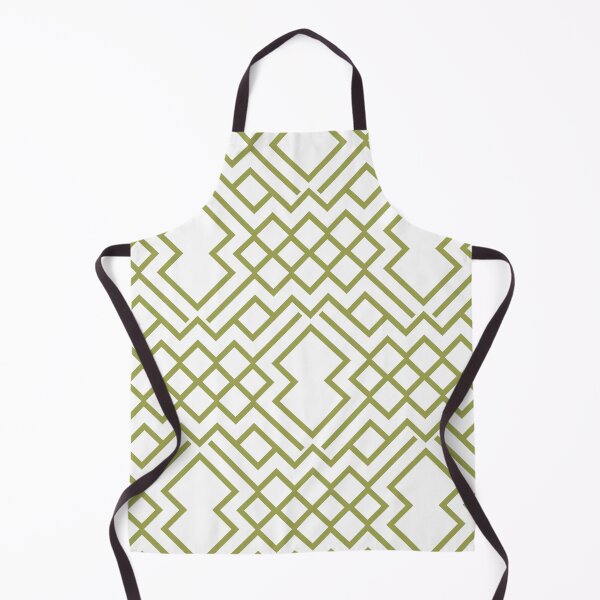 Item preview, Green And White Abstract Geometrical Shape Pattern Inspired by 2022 Trending Color - Hue - Shade Pantone Pickled Pepper 16-0436 designed and sold by ColorOfTheYears.