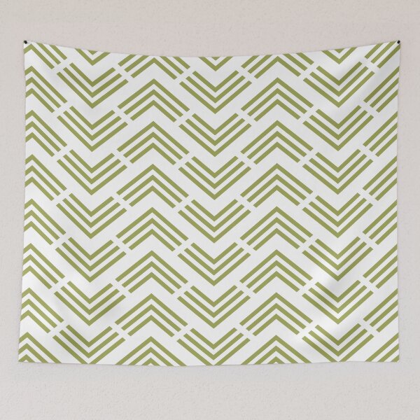 Item preview, Green And White Chevron Rhombus Arrow Pattern Inspired by 2022 Trending Color - Hue - Shade Pantone Pickled Pepper 16-0436 designed and sold by ColorOfTheYears.