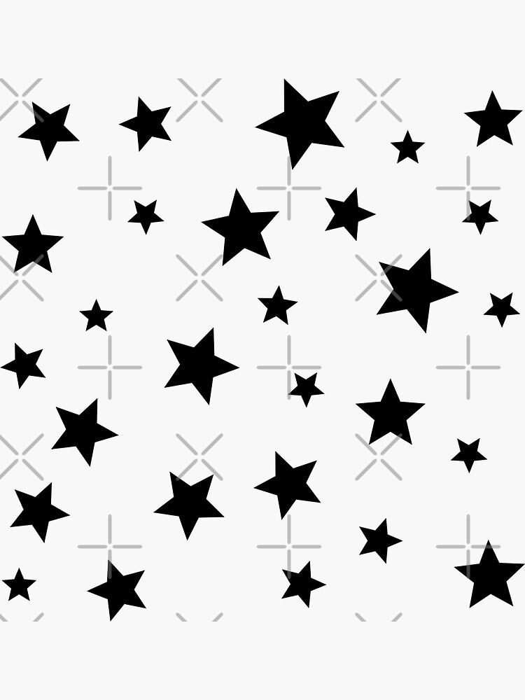 "Black and White Stars" Sticker for Sale by ledalinda Redbubble