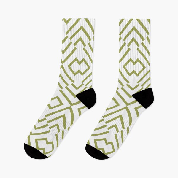 Item preview, Green And White Abstract Art Deco Shape Pattern Inspired by 2022 Trending Color - Hue - Shade Pantone Pickled Pepper 16-0436 designed and sold by ColorOfTheYears.