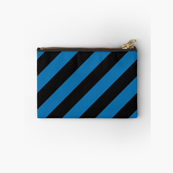 Item preview, Black and Blue Diagonal Stripe Pattern Inspired by 2022 Trending Color - Hue - Shade Pantone Indigo Bunting 18-4250 designed and sold by ColorOfTheYears.