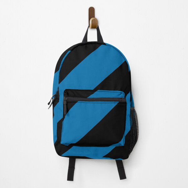 Item preview, Black and Blue Diagonal Stripe Pattern Inspired by 2022 Trending Color - Hue - Shade Pantone Indigo Bunting 18-4250 designed and sold by ColorOfTheYears.