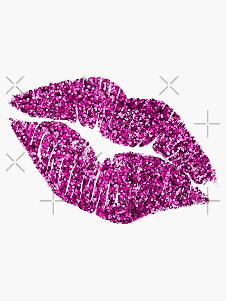 Glitter Lips Pink Sticker For Sale By Myheadisaprison Redbubble