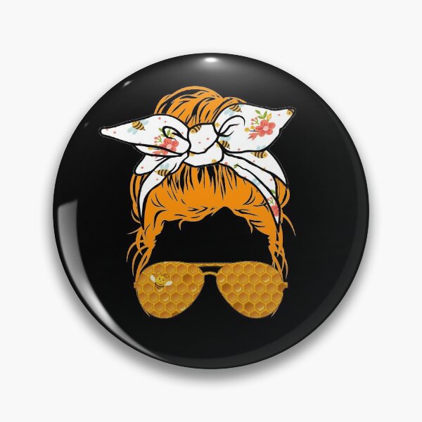 Artikelvorschau, Bienenmama Messy Bun Haare Brille lustige Mama Imkerin entworfen und verkauft von skulltshirt.