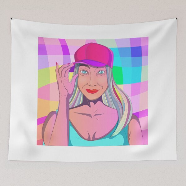 Item preview, artistic drawing of a girl on a bright background designed and sold by Prof209.