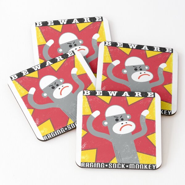 Item preview, Beware the raging sock monkey ver.2 distressed designed and sold by RagingSoxMonkey.