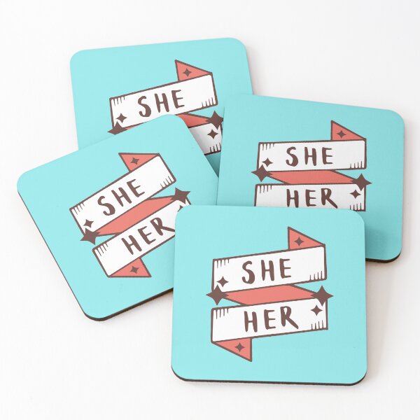 Item preview, She / Her (Feminine) in Cyan designed and sold by LaurenTowner.