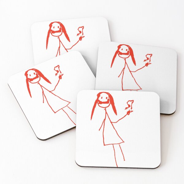 Item preview, Kids Line Drawing - A Girl and a Bird designed and sold by GOSHii-za.