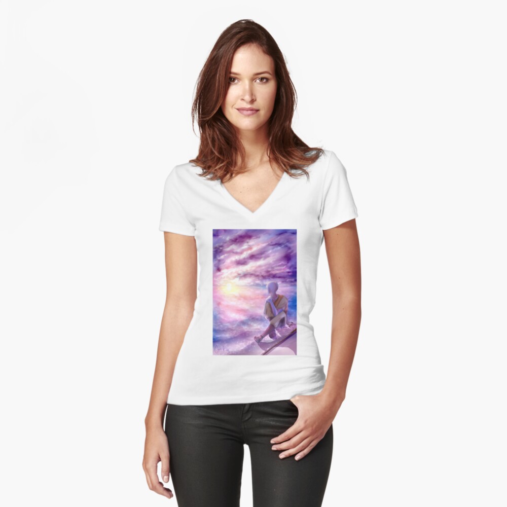 Item preview, Fitted V-Neck T-Shirt designed and sold by CypressKing.