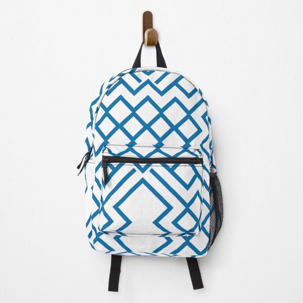 Item preview, Blue and White Geometrical Shape Pattern Inspired by 2022 Trending Color - Hue - Shade Pantone Indigo Bunting 18-4250 designed and sold by ColorOfTheYears.