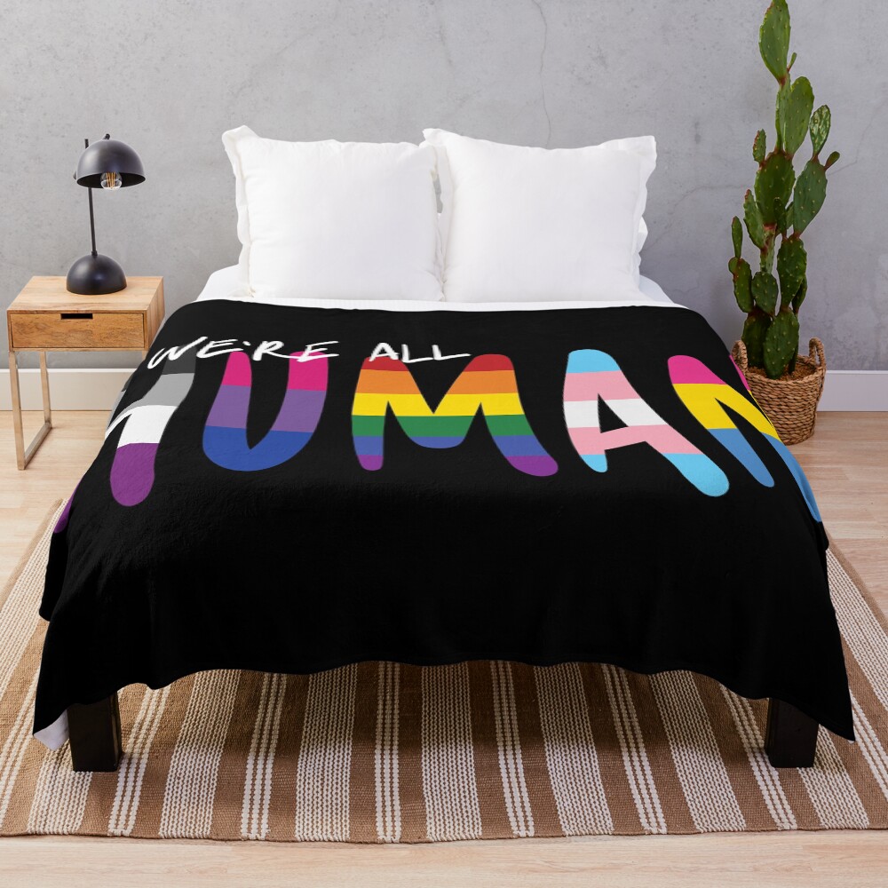 Human_handwritten, various flags 1 Throw Blanket