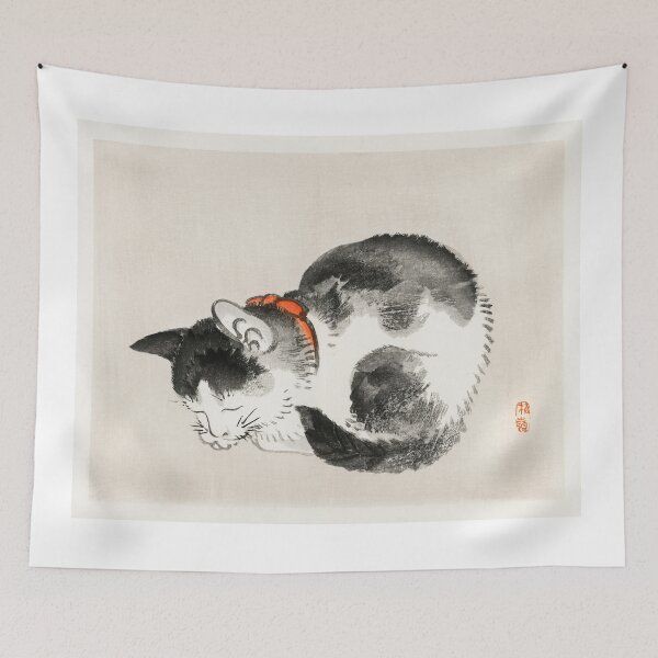 Item preview, Sleeping Cat Woodblock by Kono Bairei designed and sold by Apparel-City.