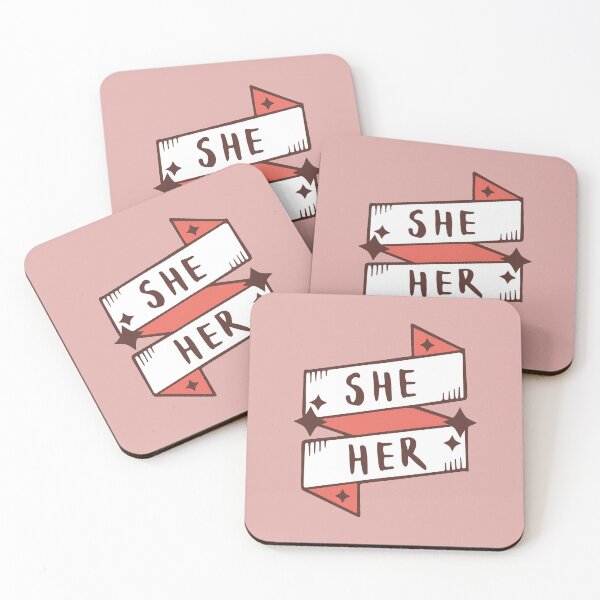 Item preview, She / Her (Feminine) in Dusty Rose designed and sold by LaurenTowner.