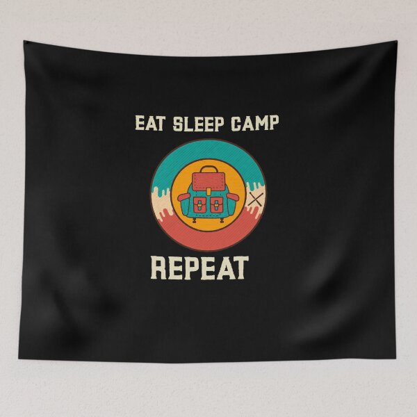 Item preview, Eat sleep camp repeat, designed and sold by prestige dn.