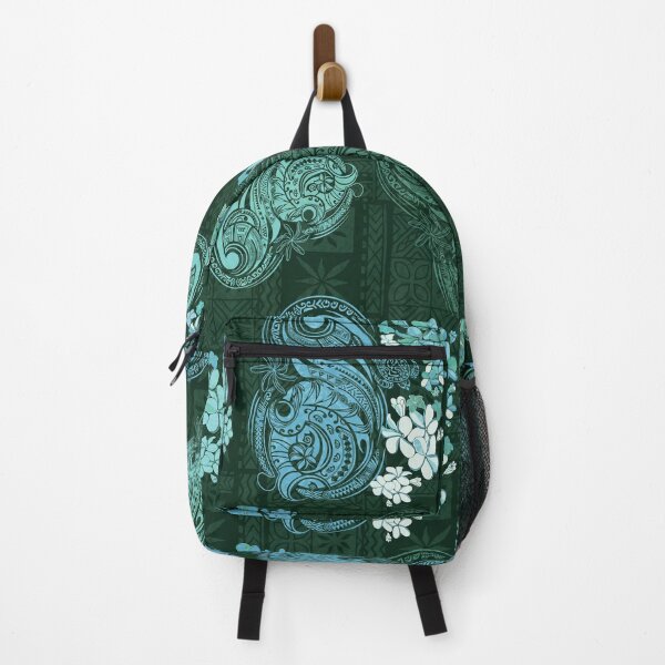 Item preview, Vintage Kehei Teal Jungle Hawaiian - Samoan Tribal Tattoo Swirl Print designed and sold by sunnthreads.