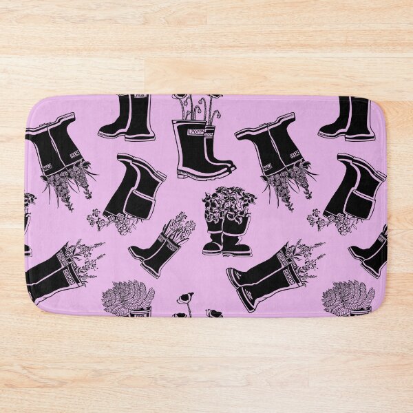 Item preview, Fireweed Black Lineart Rain Boot designed and sold by Krystal  Thomas.