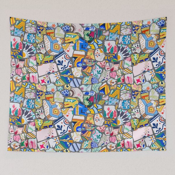Item preview, Antoni Gaudi Multi Pattern print design - Grey Background - Seamless pattern, Colourful, playful,  designed and sold by SemDesigns1.