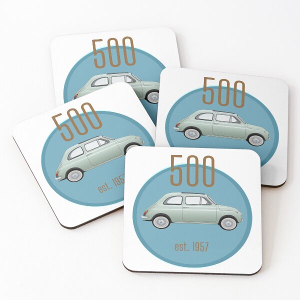 Item preview, New retro blue fiat 500  designed and sold by MiloHarris.